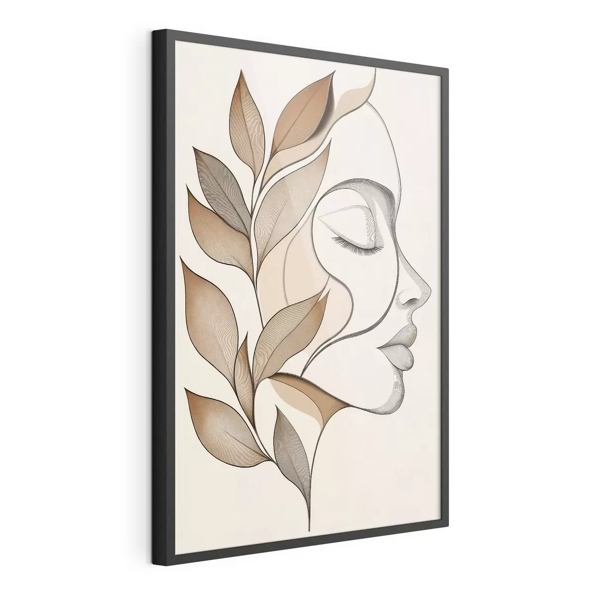 Poster Profilo di una donna con delle foglie f50997