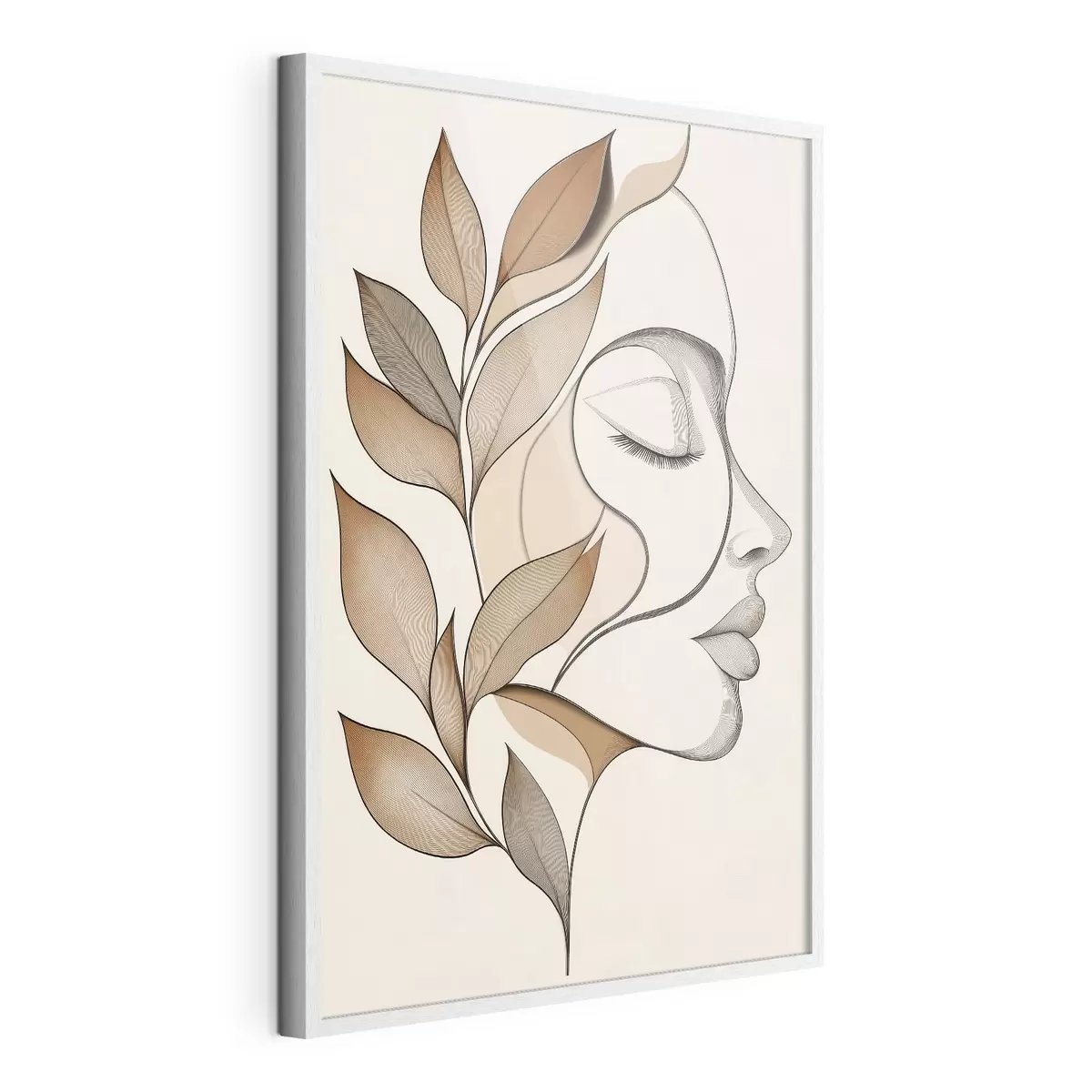 Poster Profilo di una donna con delle foglie f50997