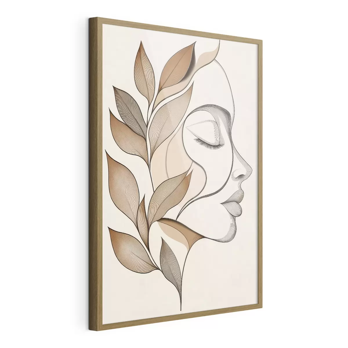 Poster Profilo di una donna con delle foglie f50997