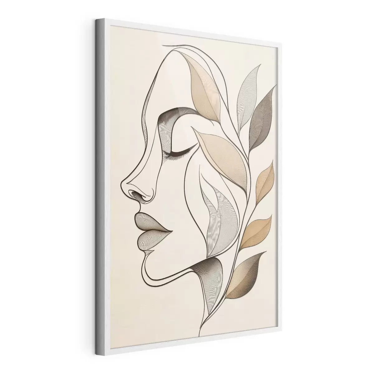 Poster Profilo di una donna con delle foglie f50998