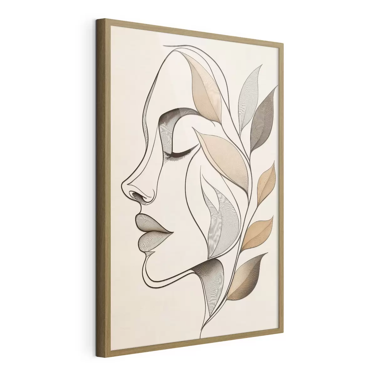 Poster Profilo di una donna con delle foglie f50998