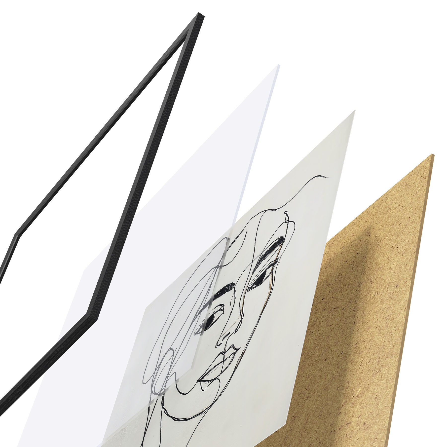 Poster Ritratto lineare di un volto f51001