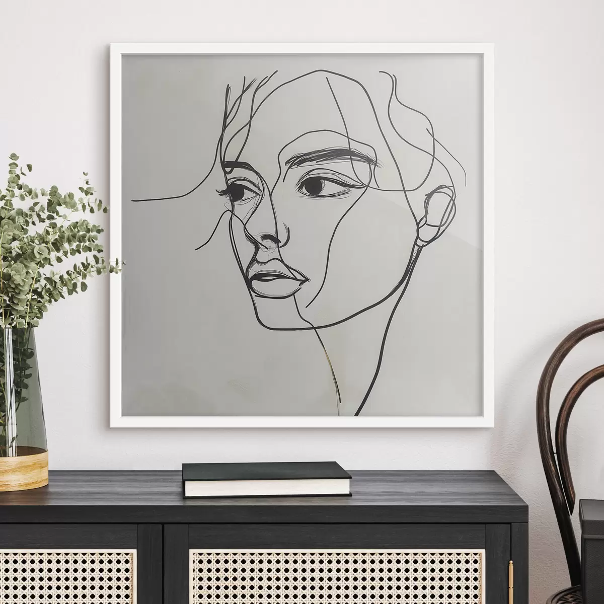 Poster Ritratto lineare di un volto f51002