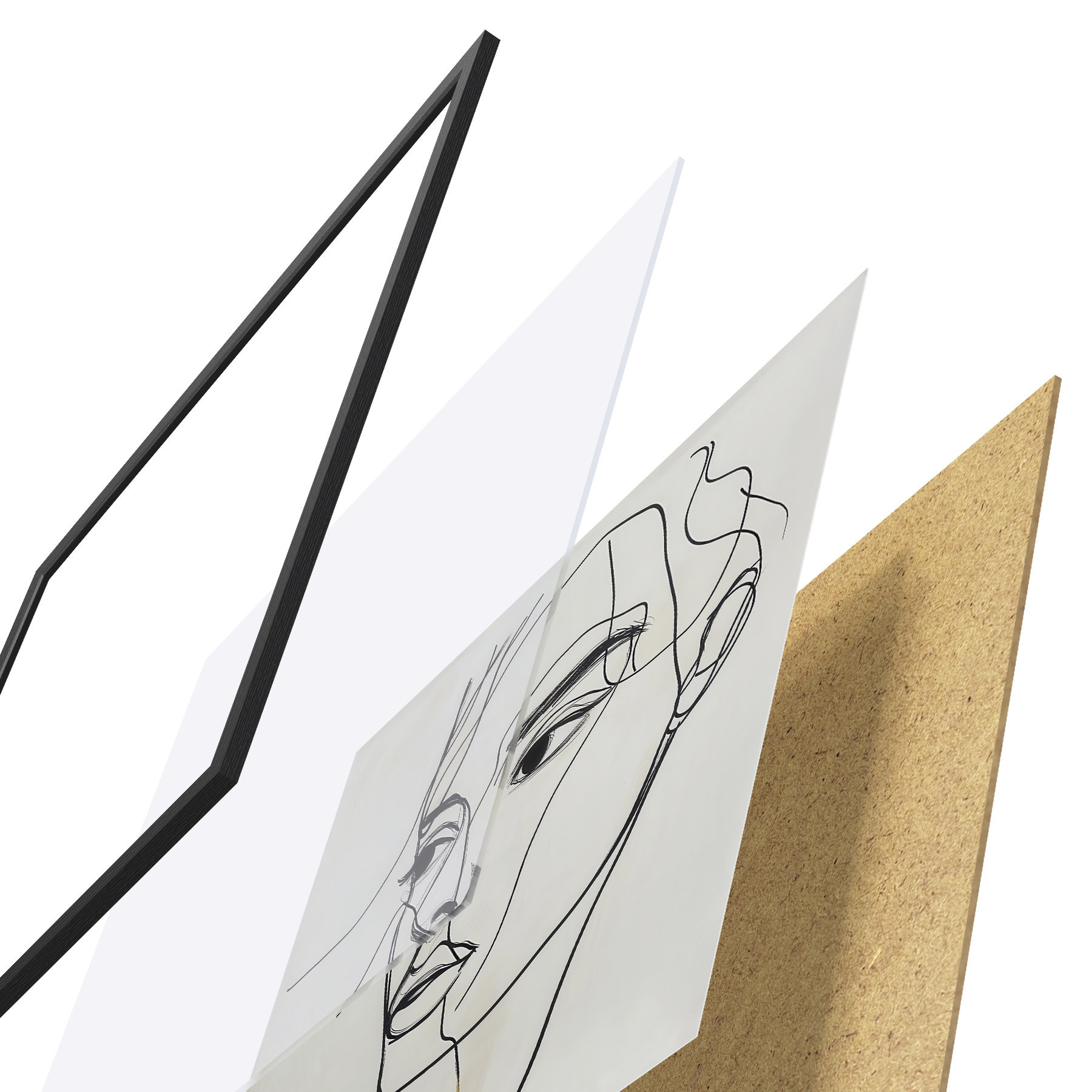 Poster Ritratto lineare di un volto f51002