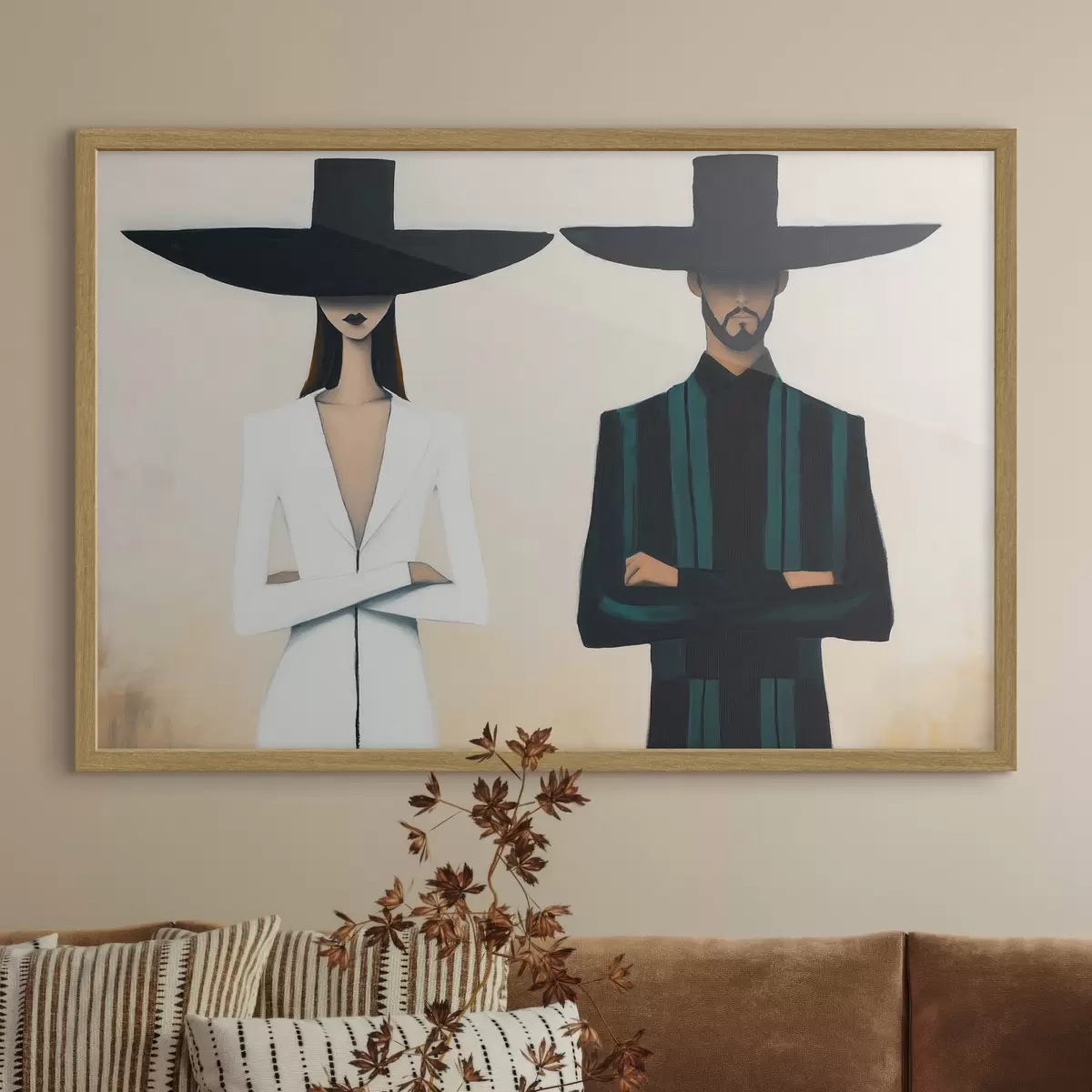 Poster Coppia con cappelli a tesa larga f51003