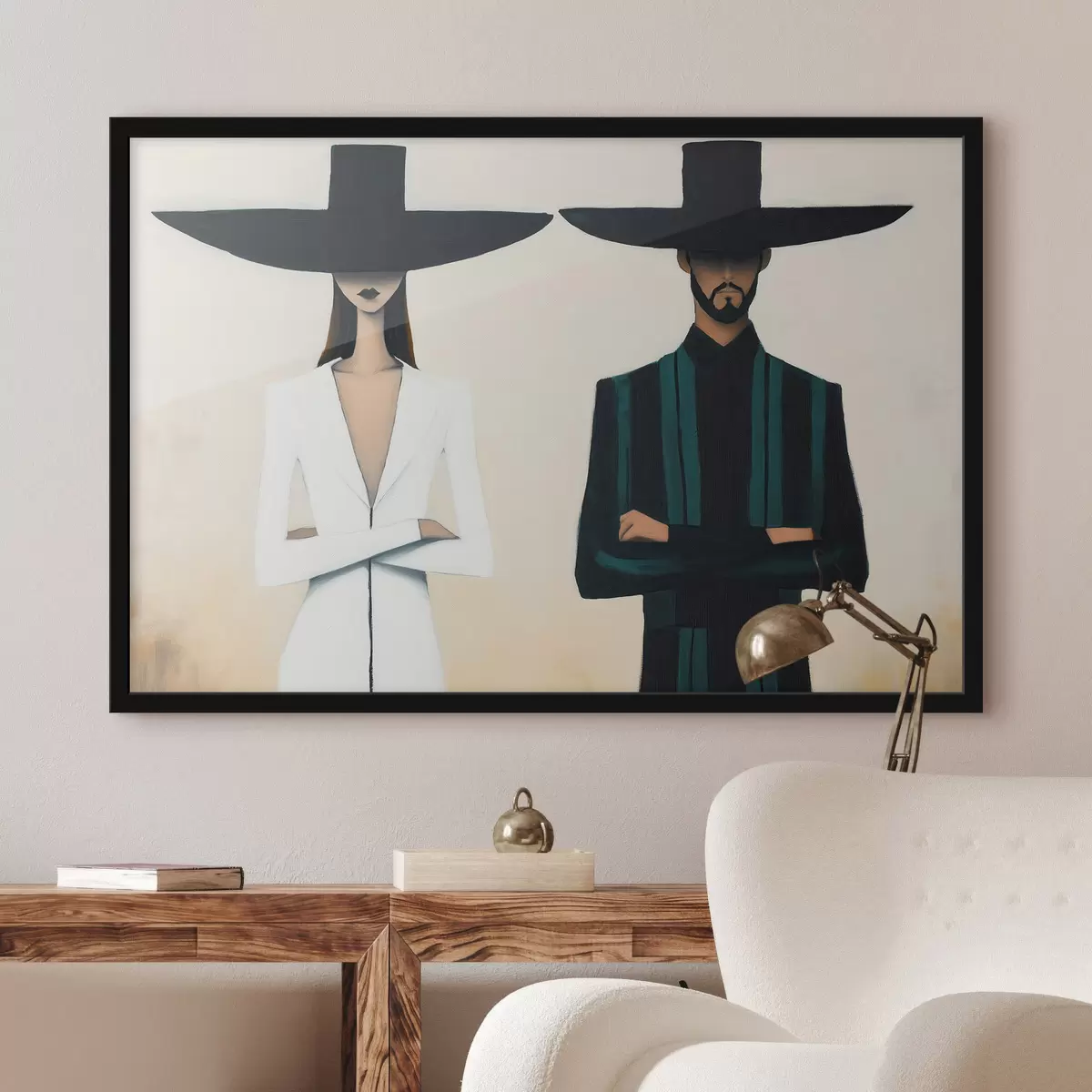 Poster Coppia con cappelli a tesa larga f51003