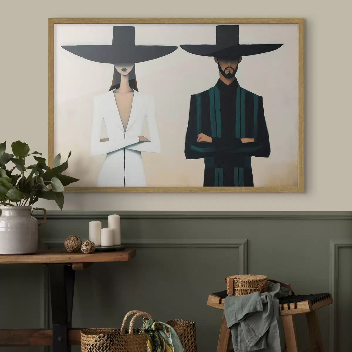 Poster Coppia con cappelli a tesa larga f51003