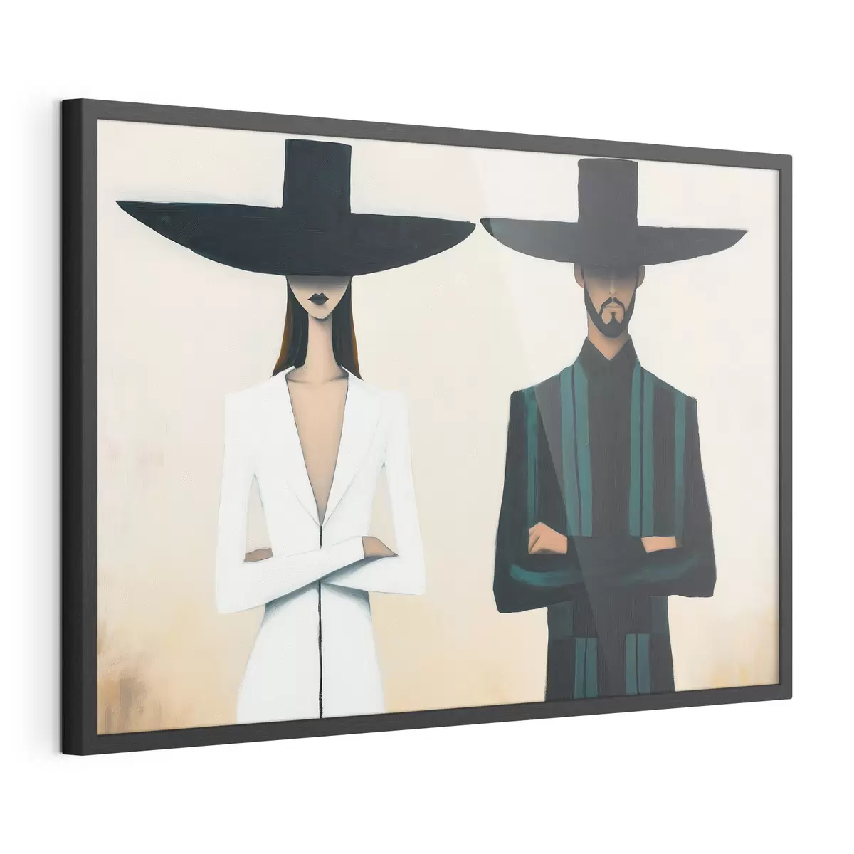 Poster Coppia con cappelli a tesa larga f51003
