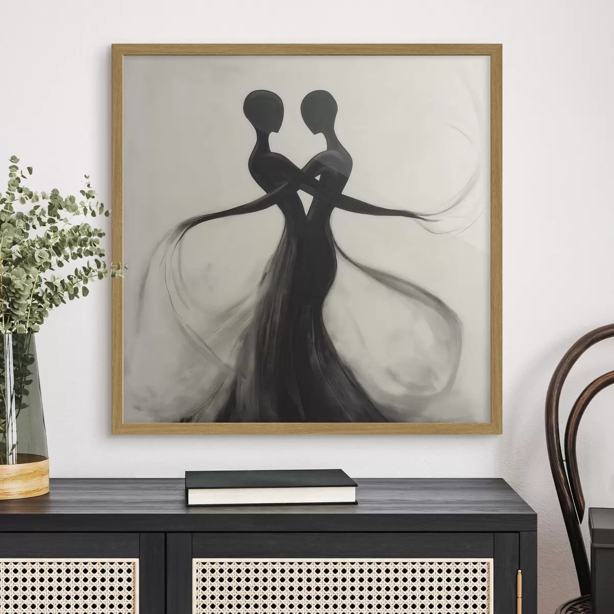 Poster Silhouette astratte intrecciate f51005