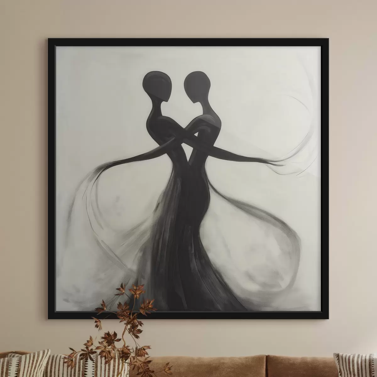 Poster Silhouette astratte intrecciate f51005