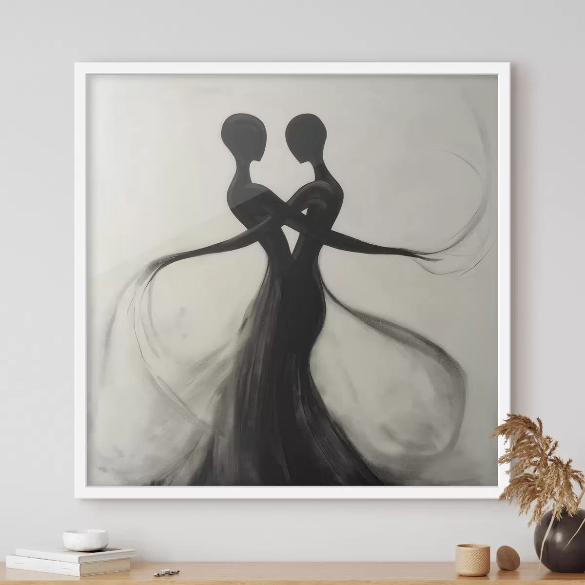 Poster Silhouette astratte intrecciate f51005
