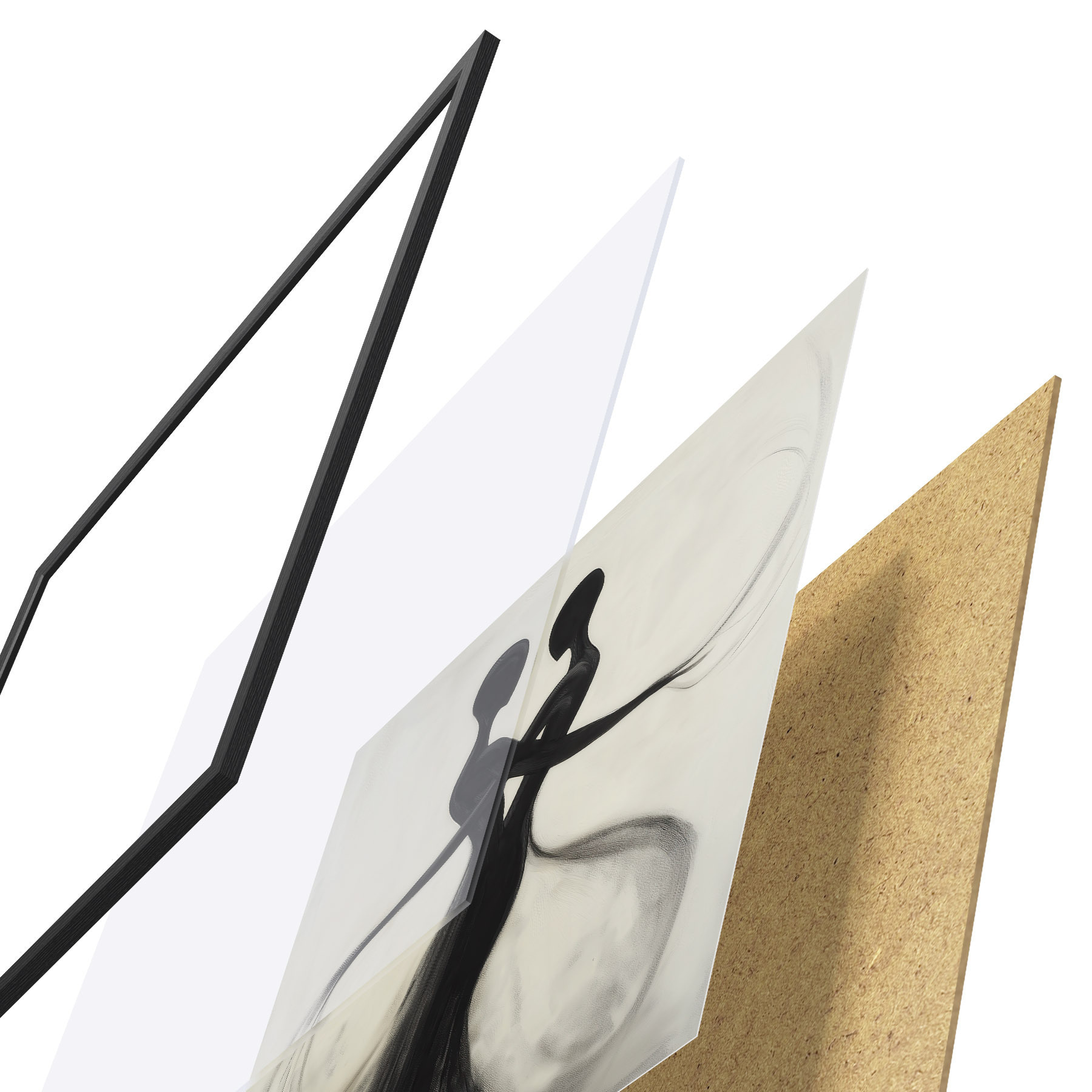 Poster Silhouette astratte intrecciate f51005