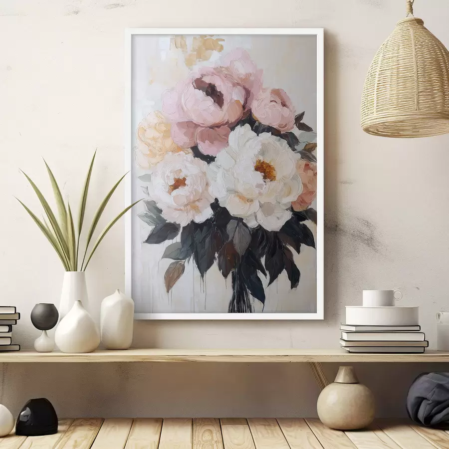 carta da parati Mazzo di peonie rosa e bianche nr. f51008
