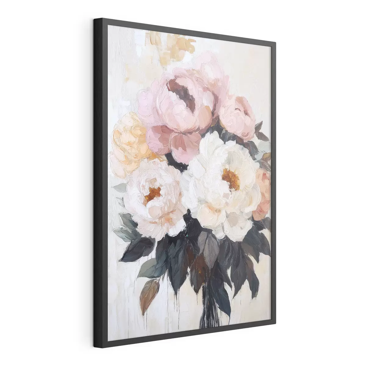 Poster Mazzo di peonie rosa e bianche f51008