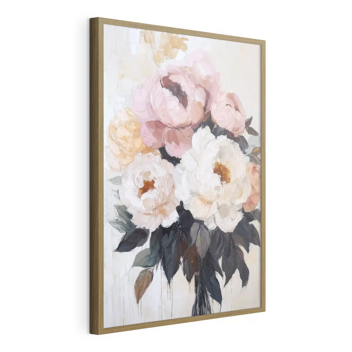 Poster Mazzo di peonie rosa e bianche f51008