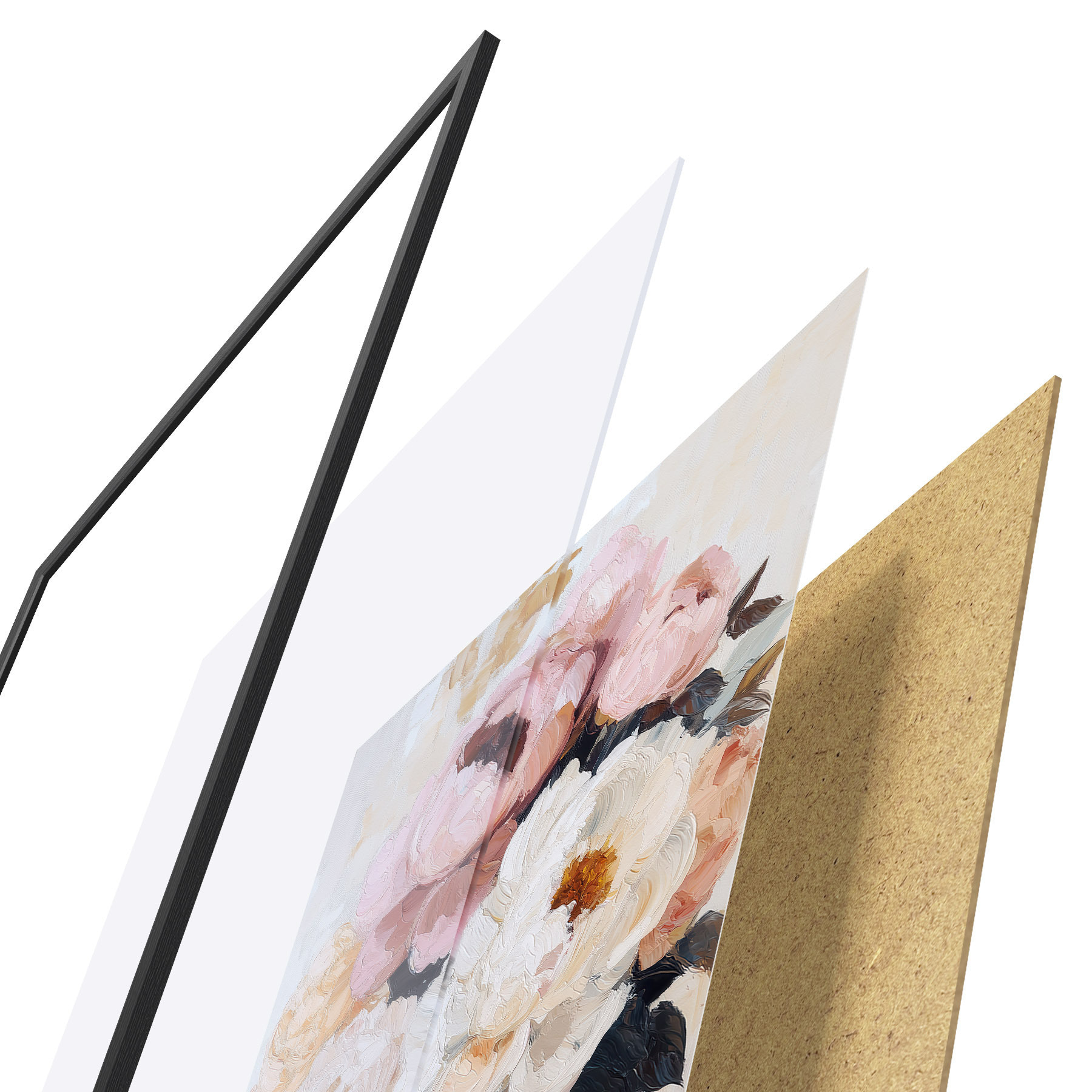 Poster Mazzo di peonie rosa e bianche f51008