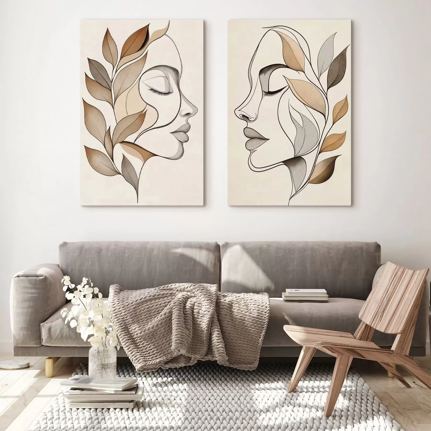 Quadro Sagome femminili con foglie nr. m31067