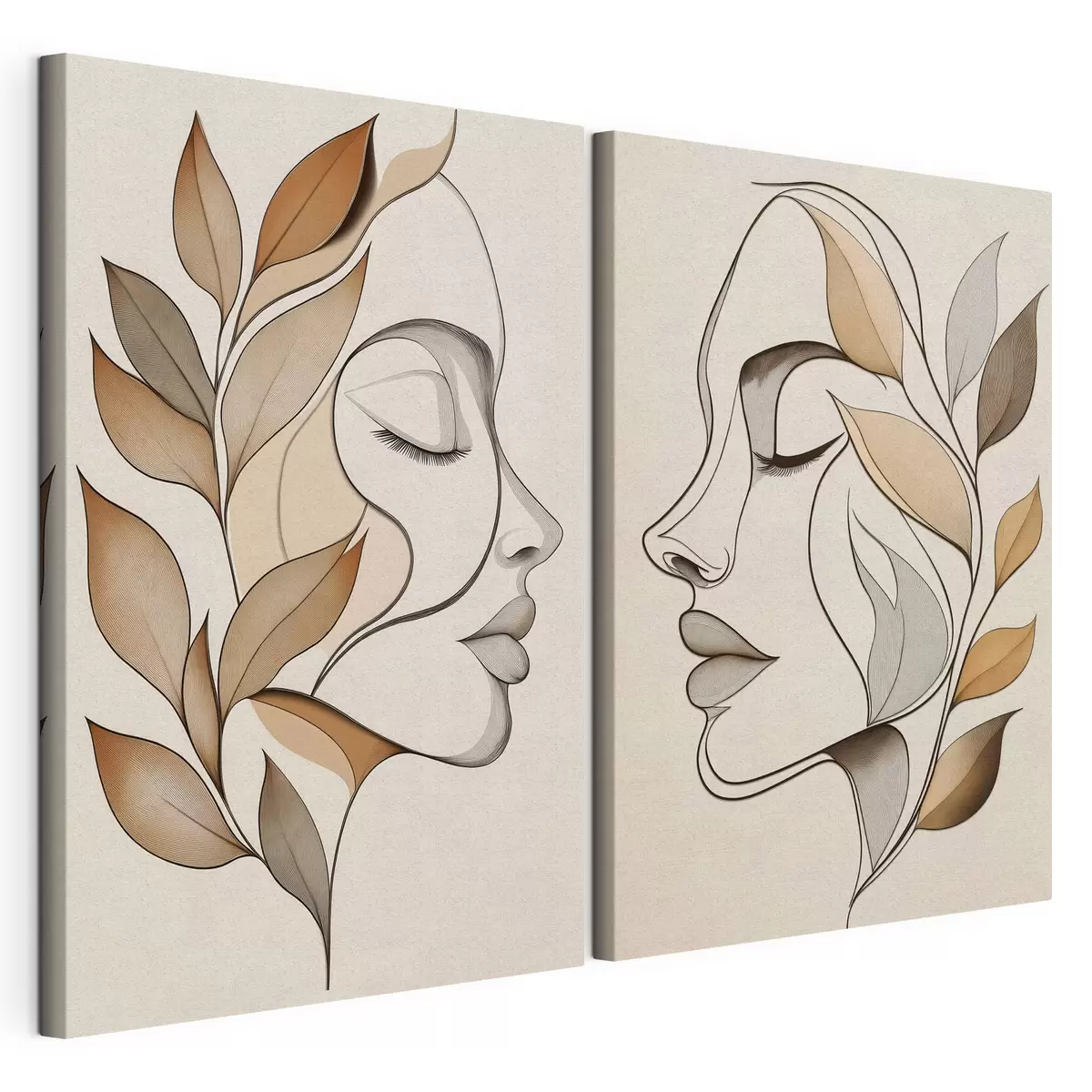 Quadro Sagome femminili con foglie nr. m31067