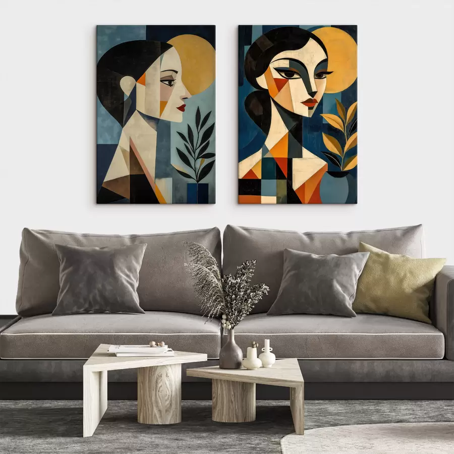 Quadro Ritratti geometrici astratti nr. m31072