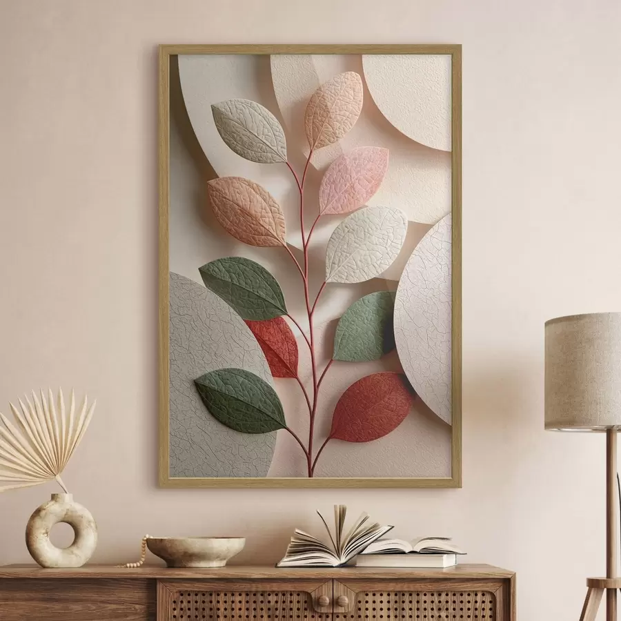 carta da parati Ramo botanico con forme geometriche nr. f50863