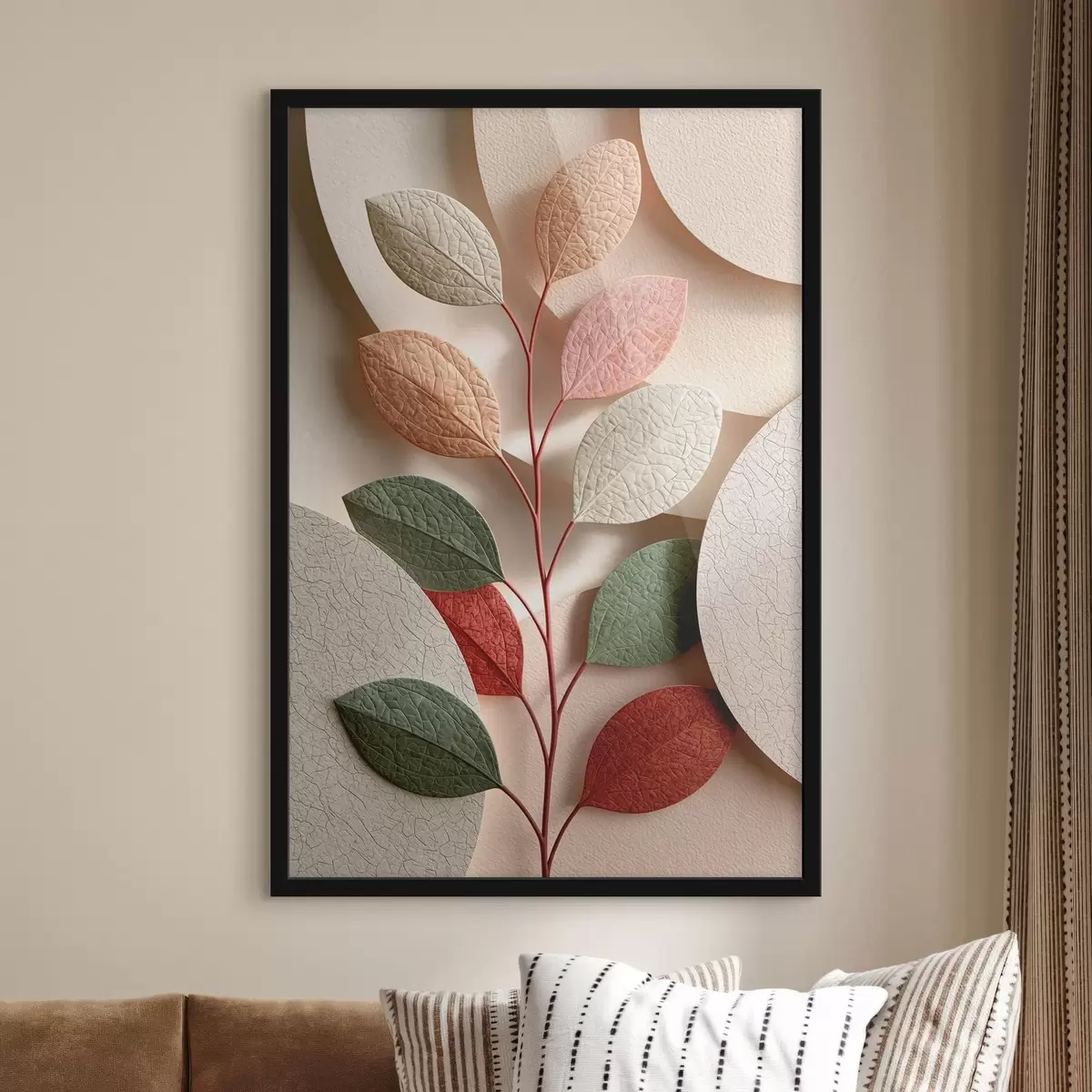 Poster Ramo botanico con forme geometriche f50863