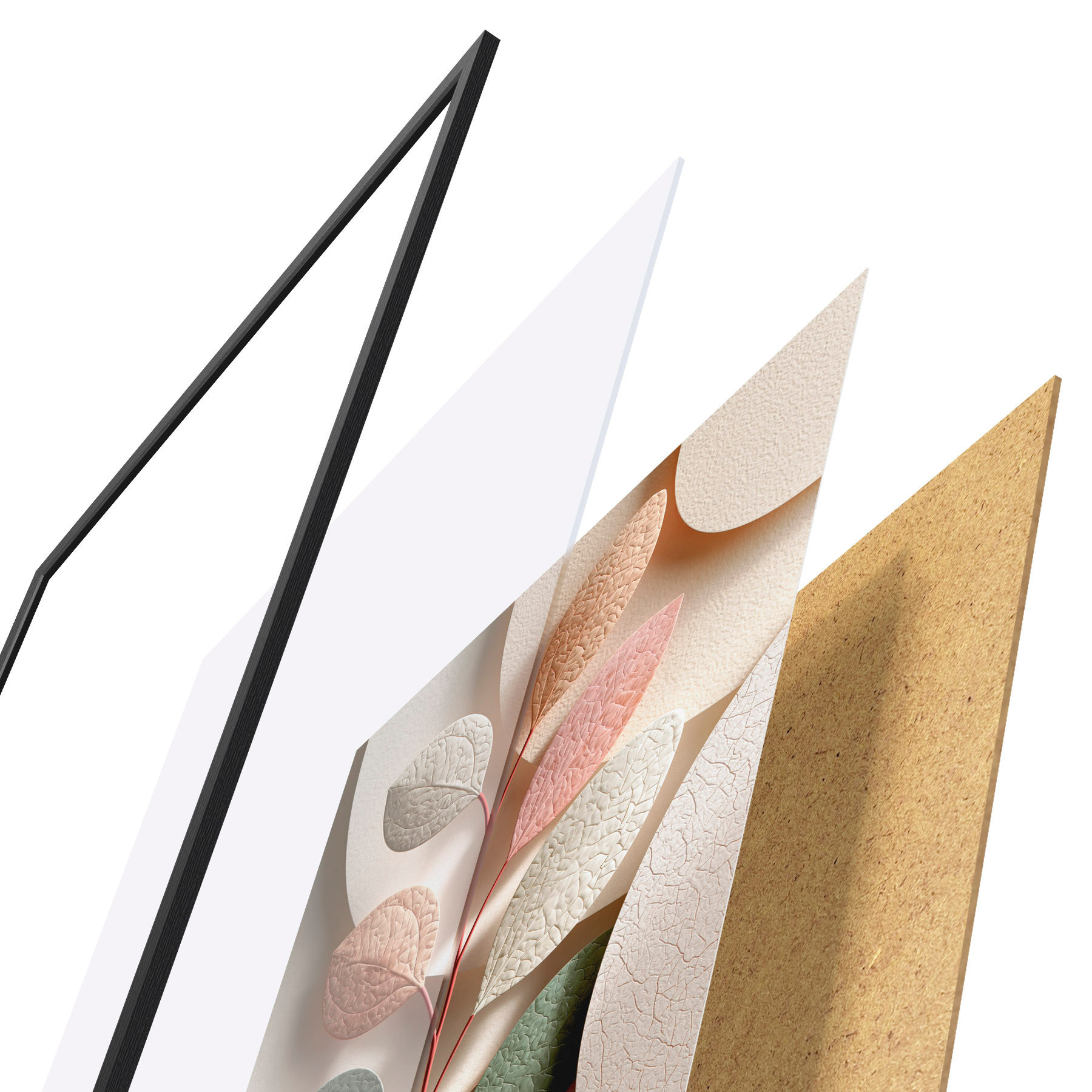 Poster Ramo botanico con forme geometriche f50863