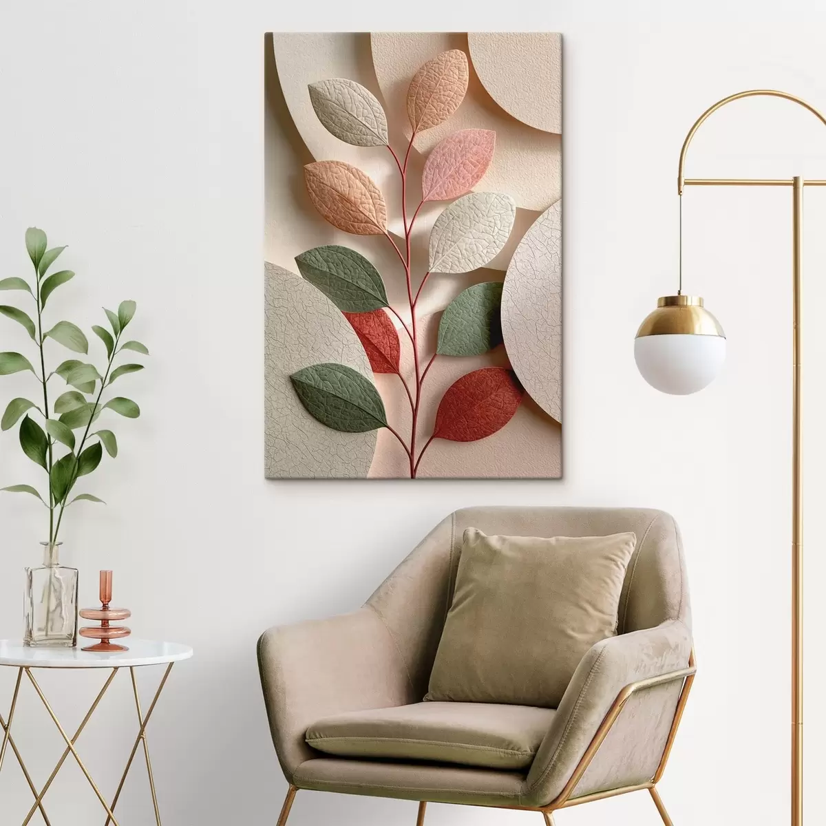 Quadro Ramo botanico con forme geometriche nr. s50863