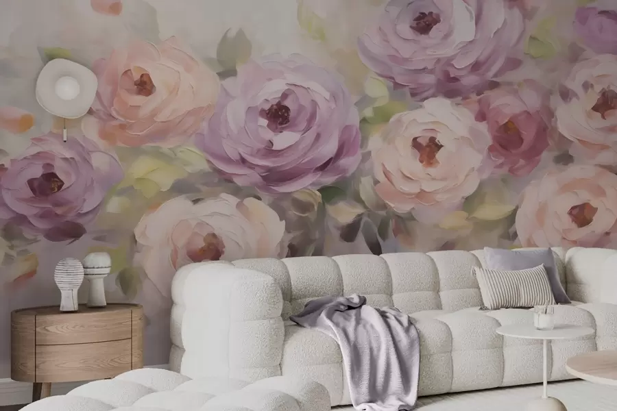 carta da parati Rose astratte, imitazione di un dipinto nr. w05996