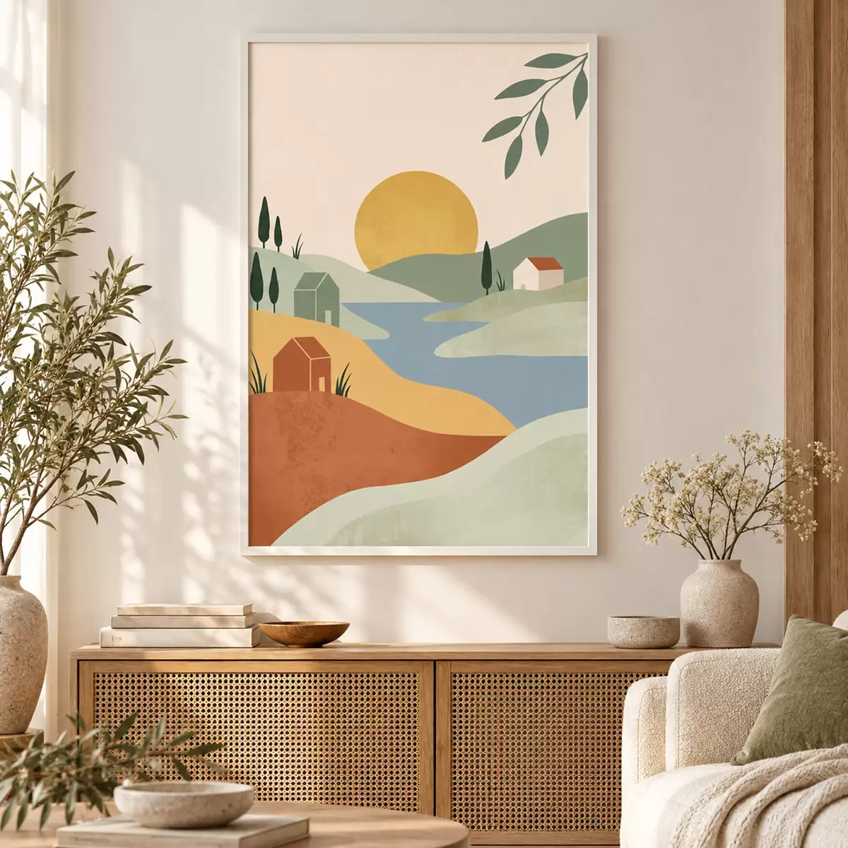 Poster Paesaggio sereno dai colori tenui f50729