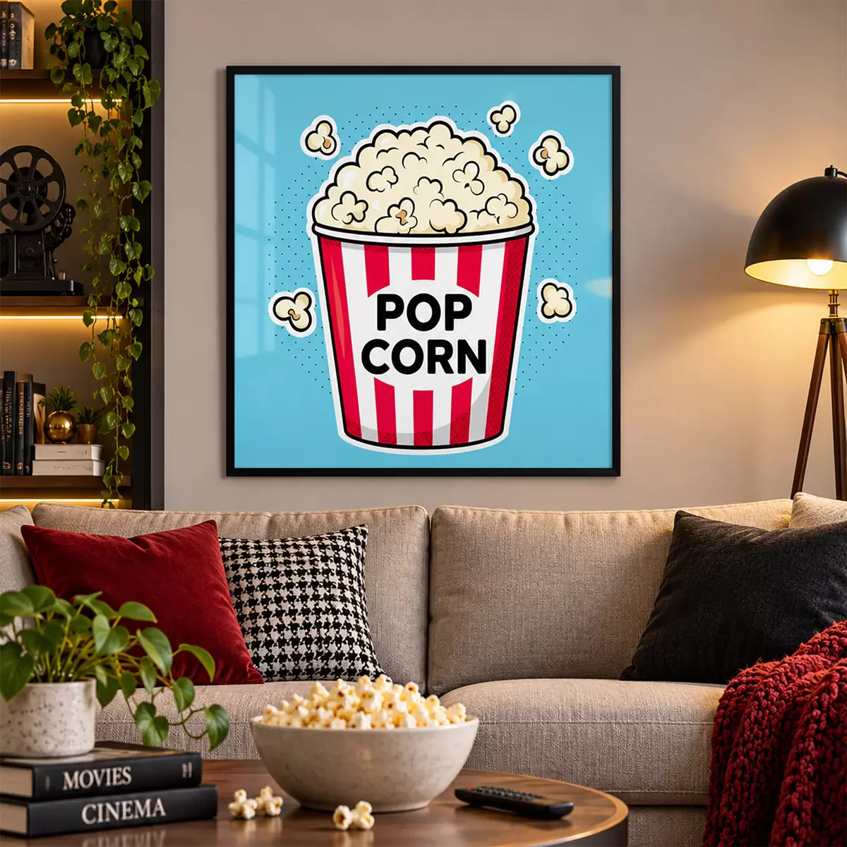 Poster L'ora della merenda con deliziosi popcorn f50791