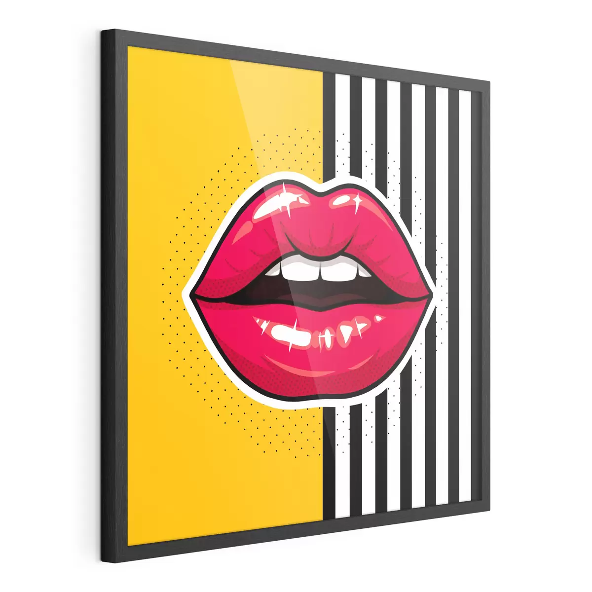 Poster Labbra audaci su uno sfondo vivace f50790