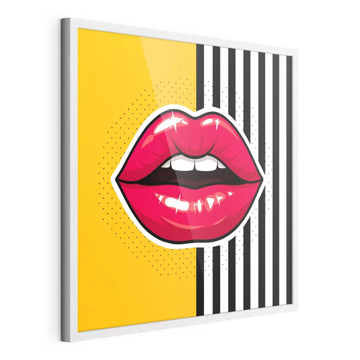 Poster Labbra audaci su uno sfondo vivace f50790