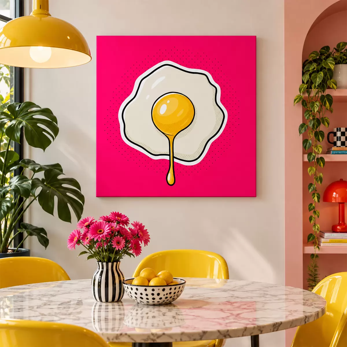Quadro Una delizia con uovo all'occhio di bue su un letto di rosa nr. s50788