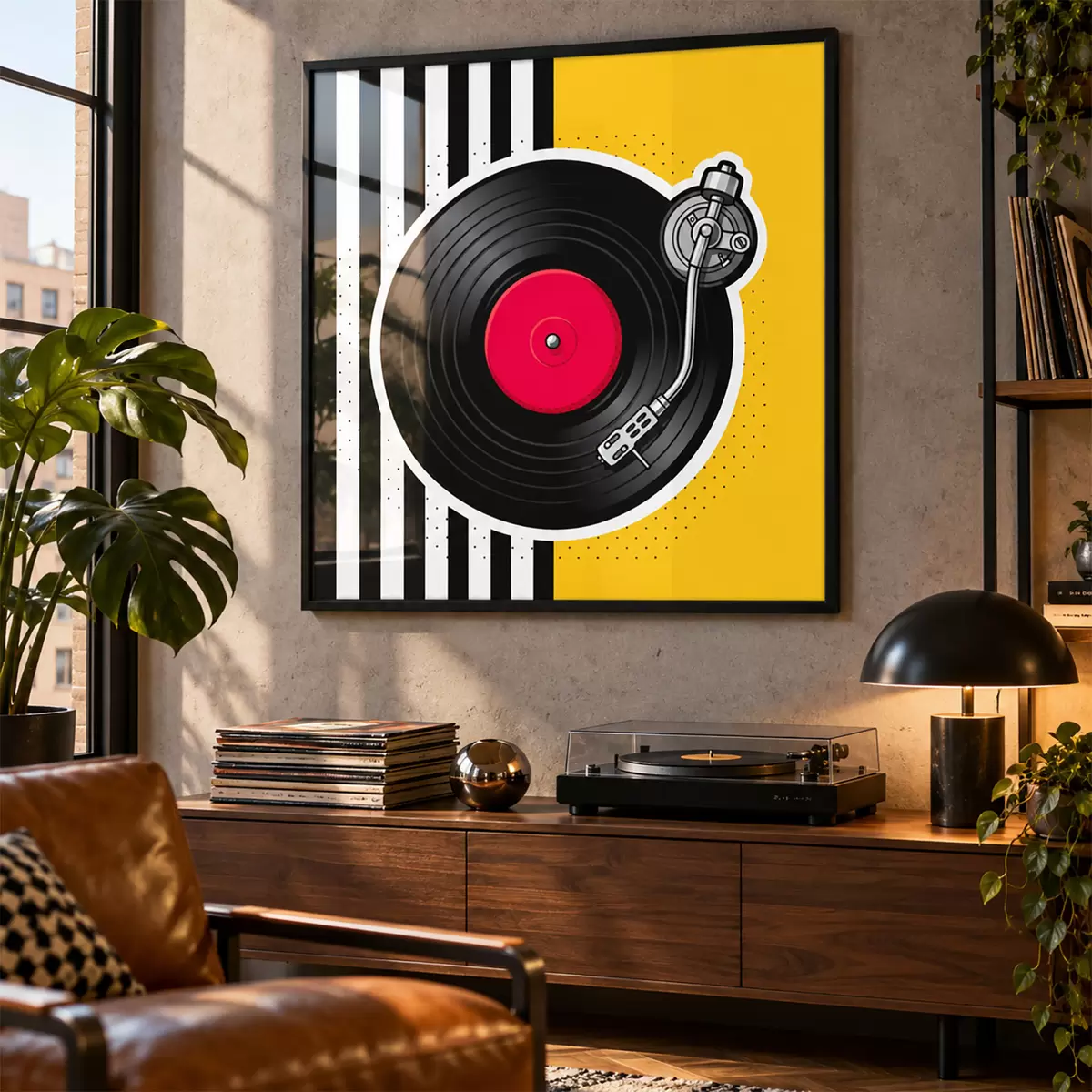 Poster Giradischi di design dai colori vivaci f50789