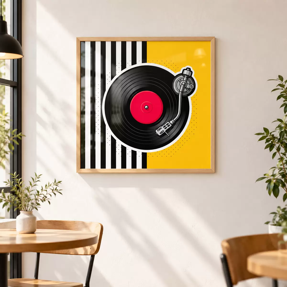 Poster Giradischi di design dai colori vivaci f50789