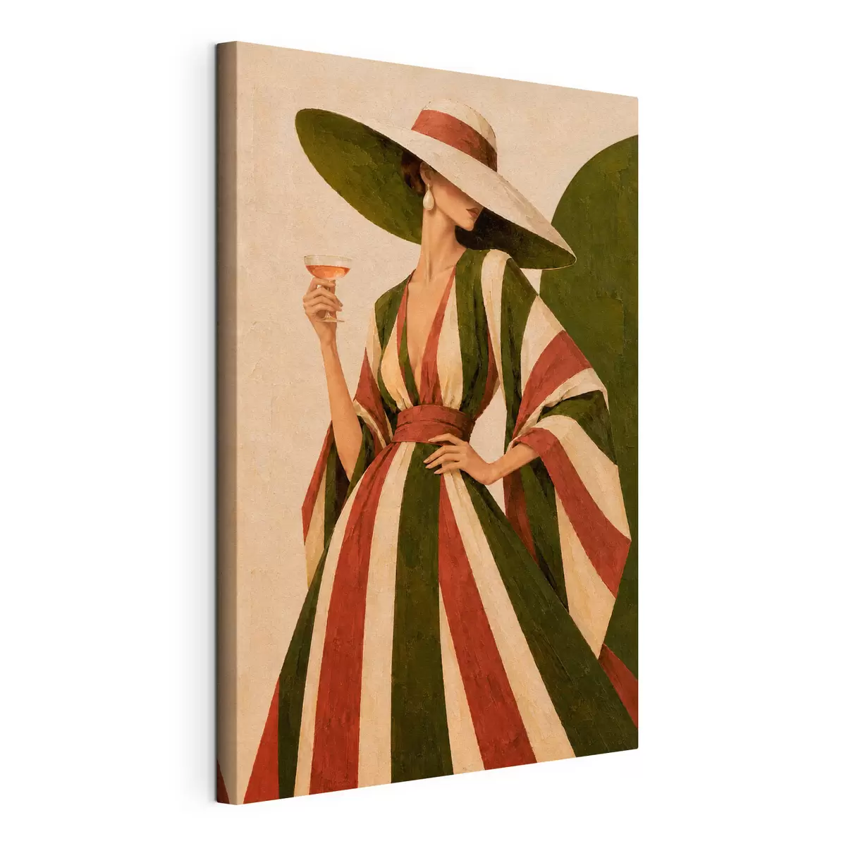 Quadro Eleganza chic accompagnata da un drink raffinato nr. s50880