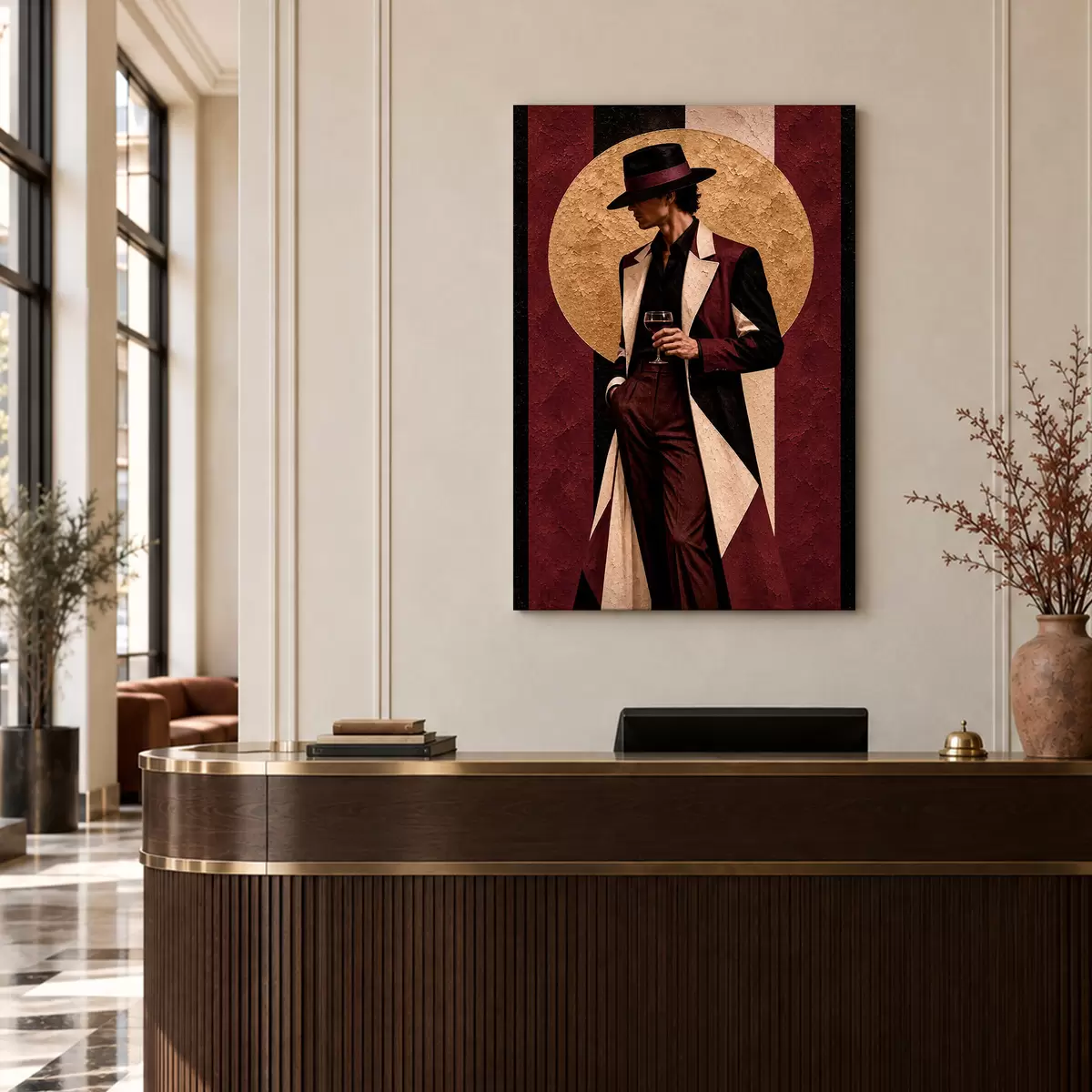 Quadro Uno stile elegante accompagnato da un drink raffinato nr. s50886