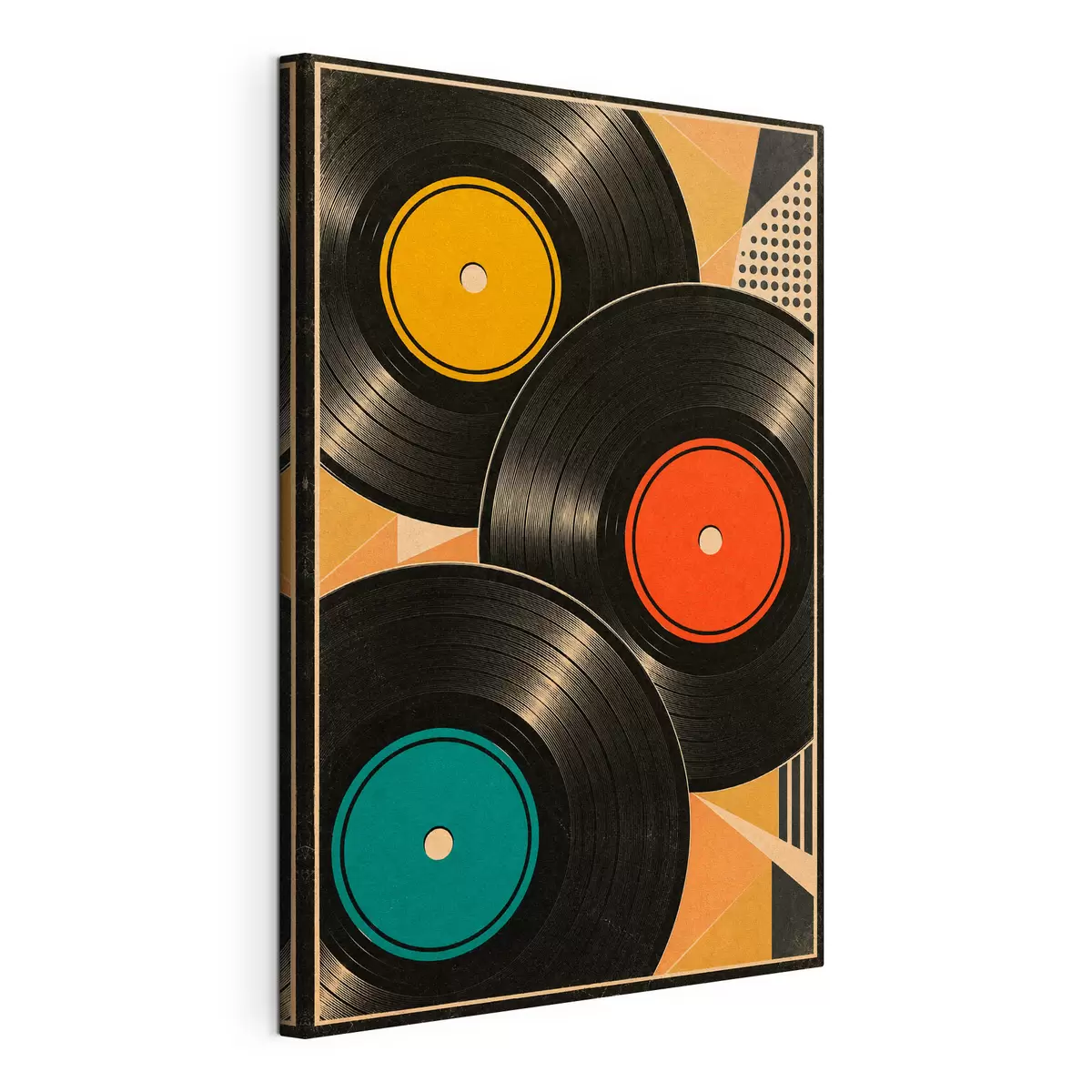 Quadro Atmosfera retrò con dischi in vinile colorati nr. s50923