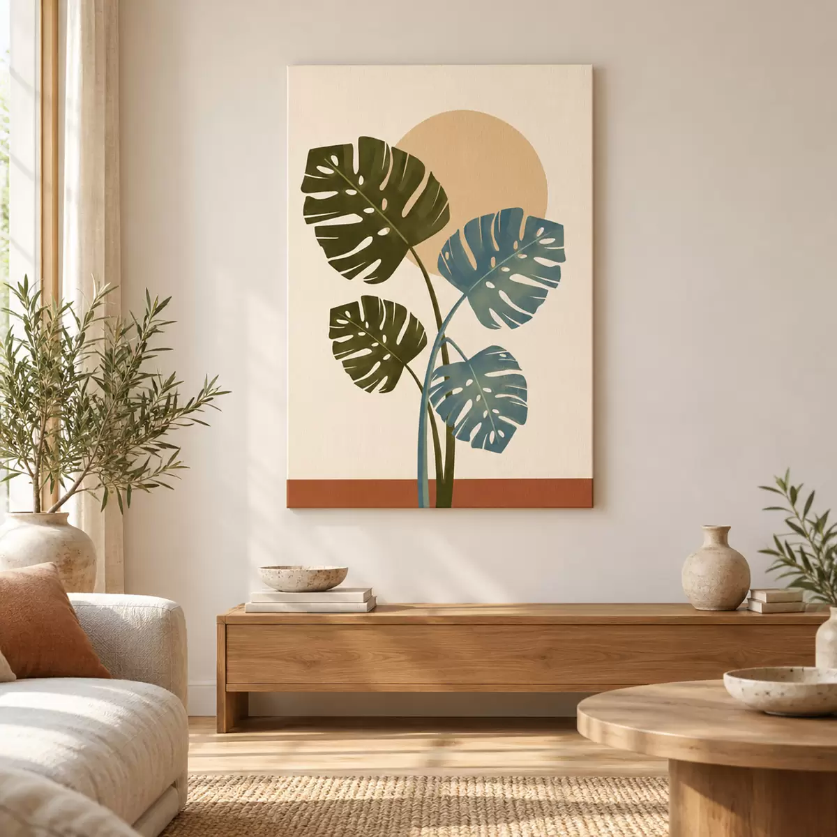 Quadro Foglie eleganti su uno sfondo dai toni caldi nr. s50733