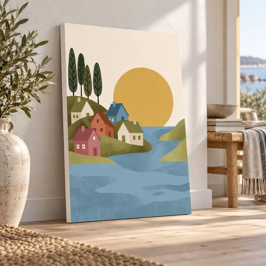 Quadro Case pittoresche in riva alle acque tranquille nr. s50734