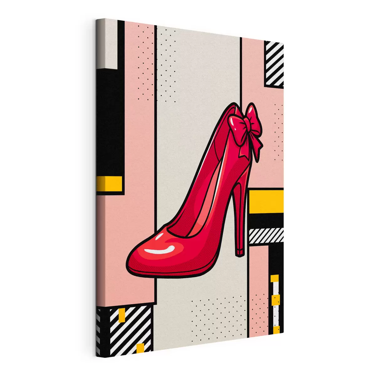 Quadro Elegante scarpa con tacco rosso e fiocco giocoso nr. s50785