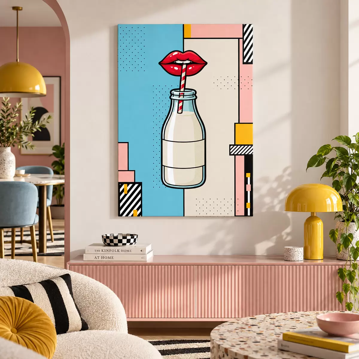 Quadro Bevi da un'elegante bottiglia da latte nr. s50786