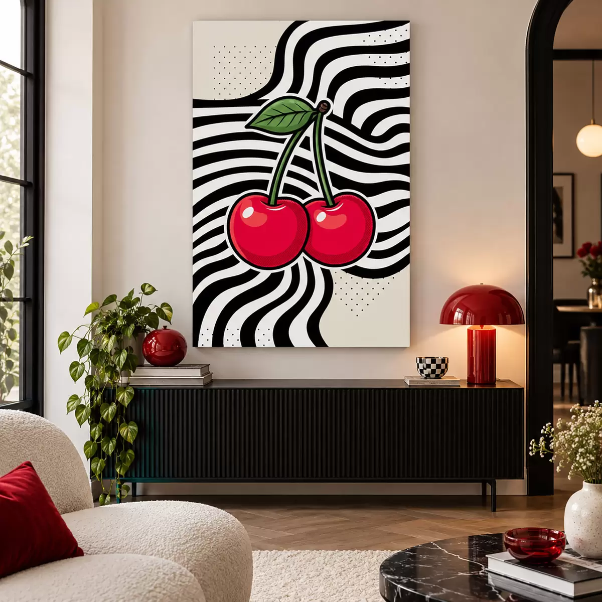 Quadro Ciliegie giocose su uno sfondo elegante nr. s50787