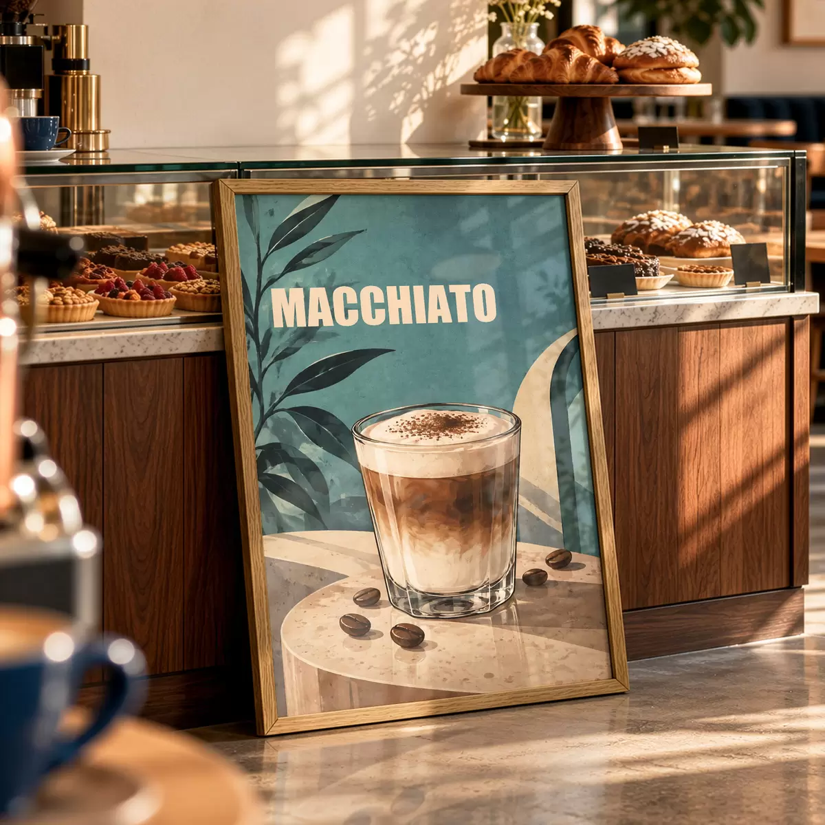 Poster Un delizioso macchiato in un bicchiere f50875