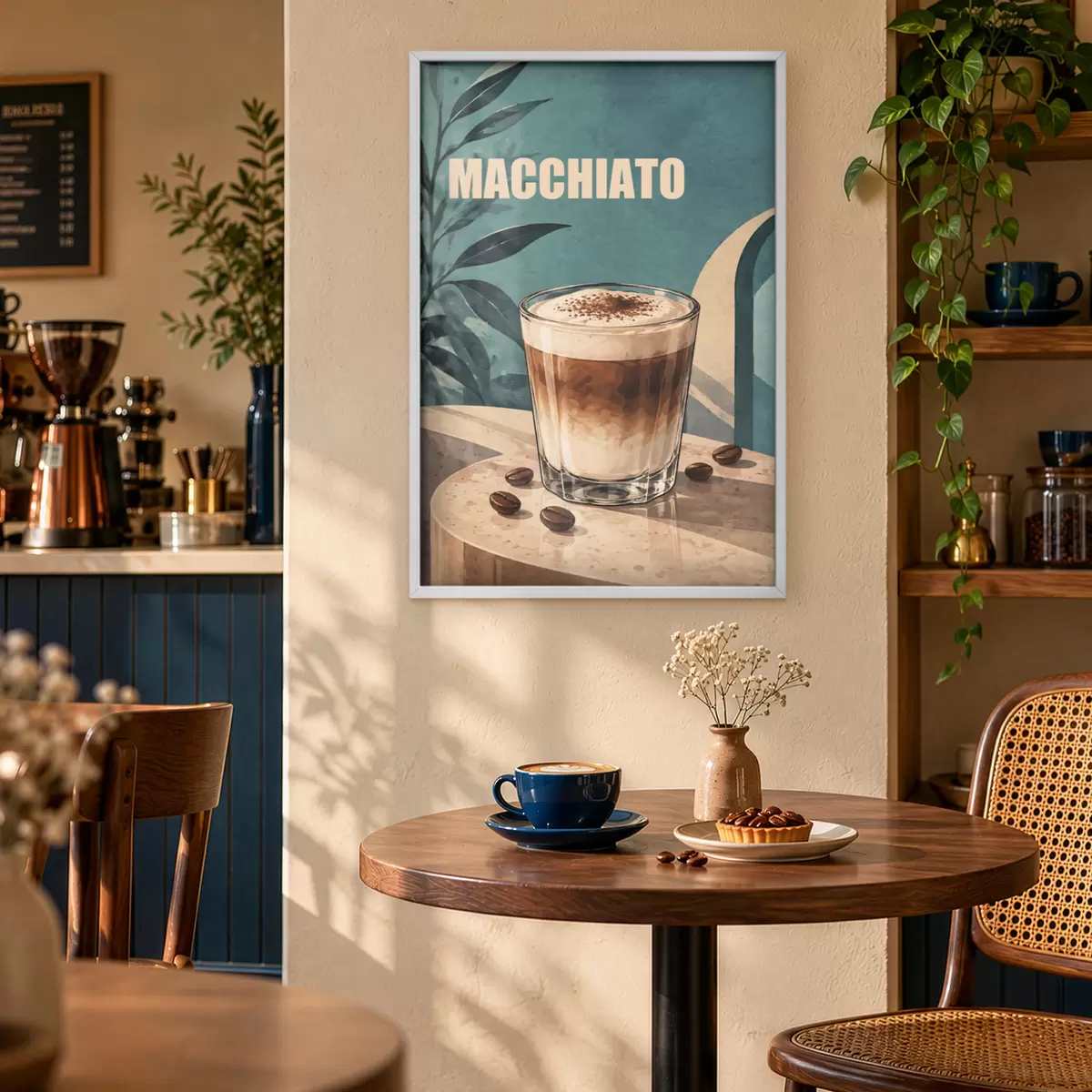 Poster Un delizioso macchiato in un bicchiere f50875