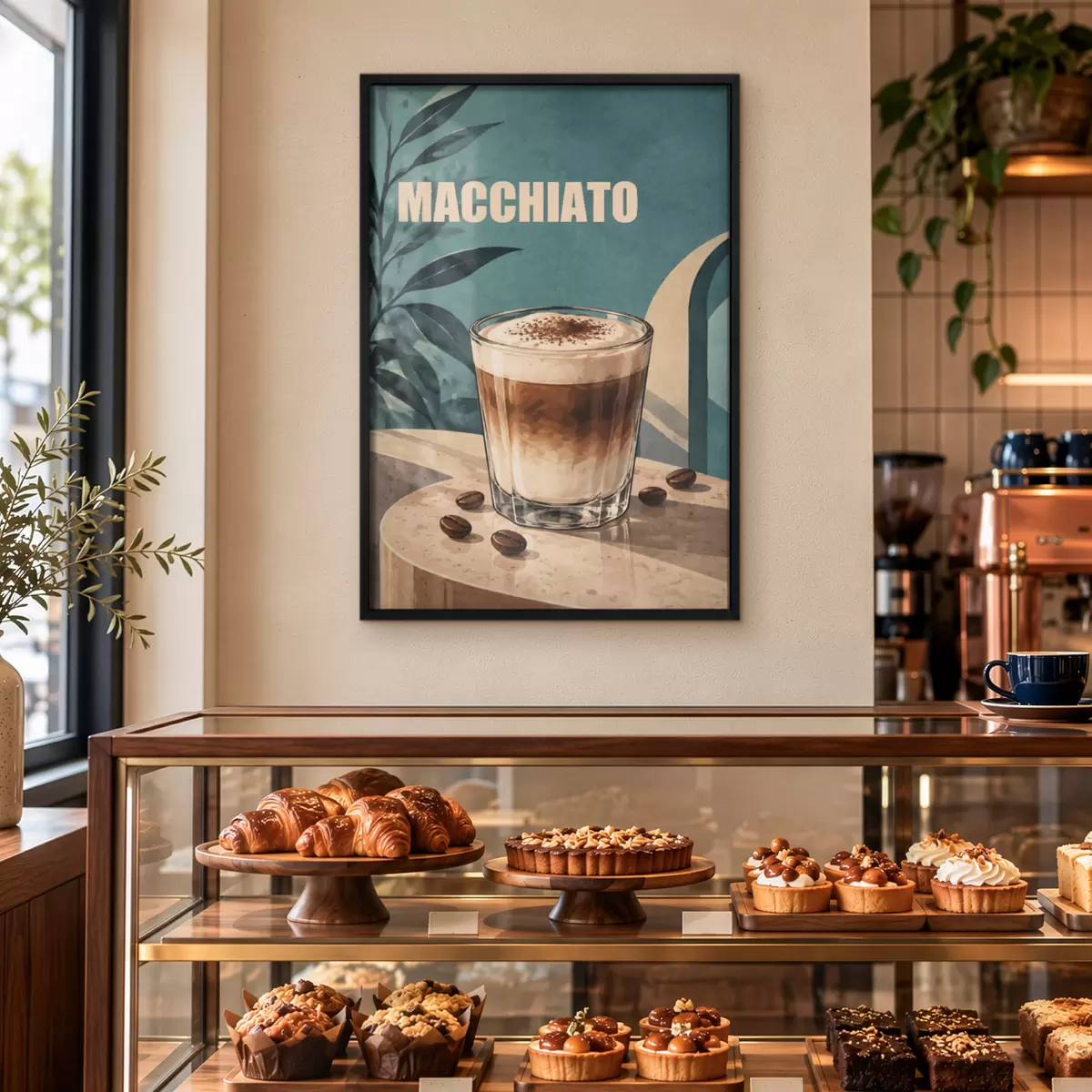 Poster Un delizioso macchiato in un bicchiere f50875