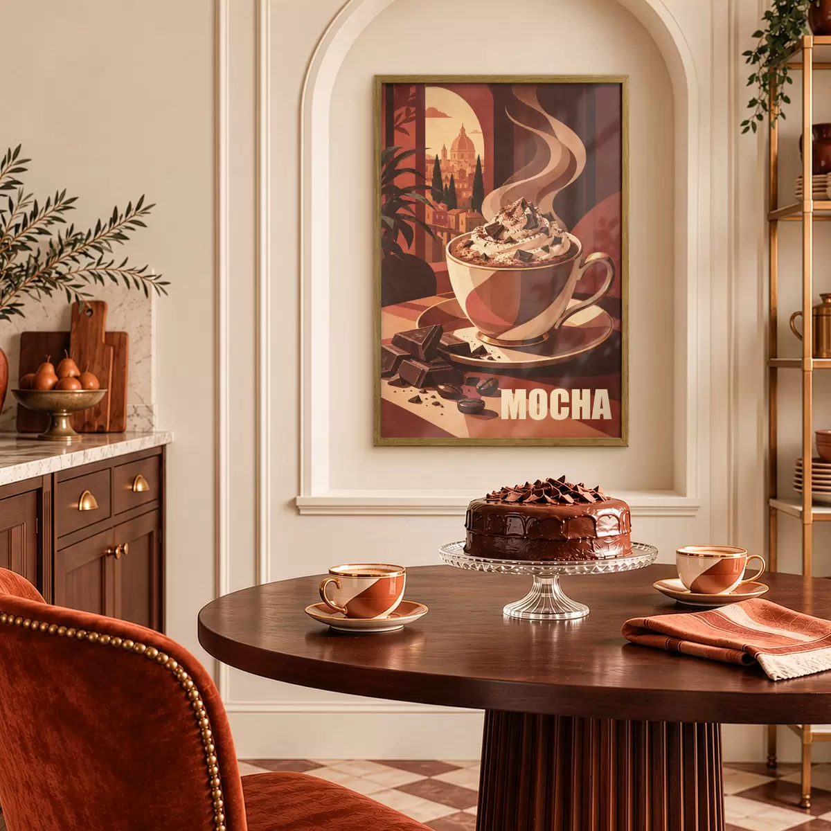 Poster Moka calda con guarnizione cremosa f50876