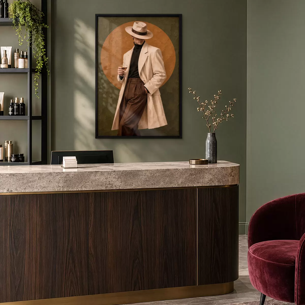Poster Eleganza raffinata con un drink in mano f50885
