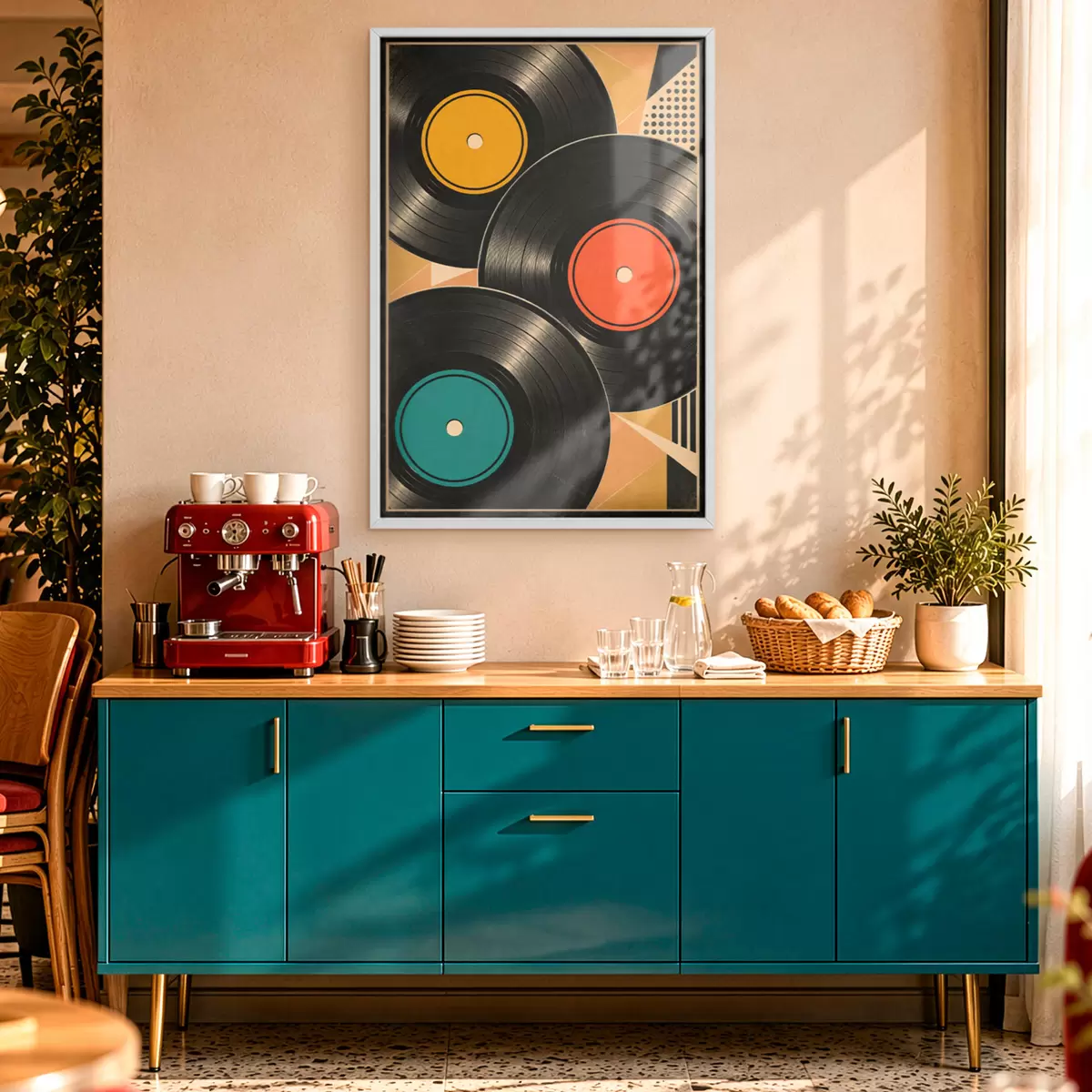 Poster Dischi in vinile colorati in armonia f50923
