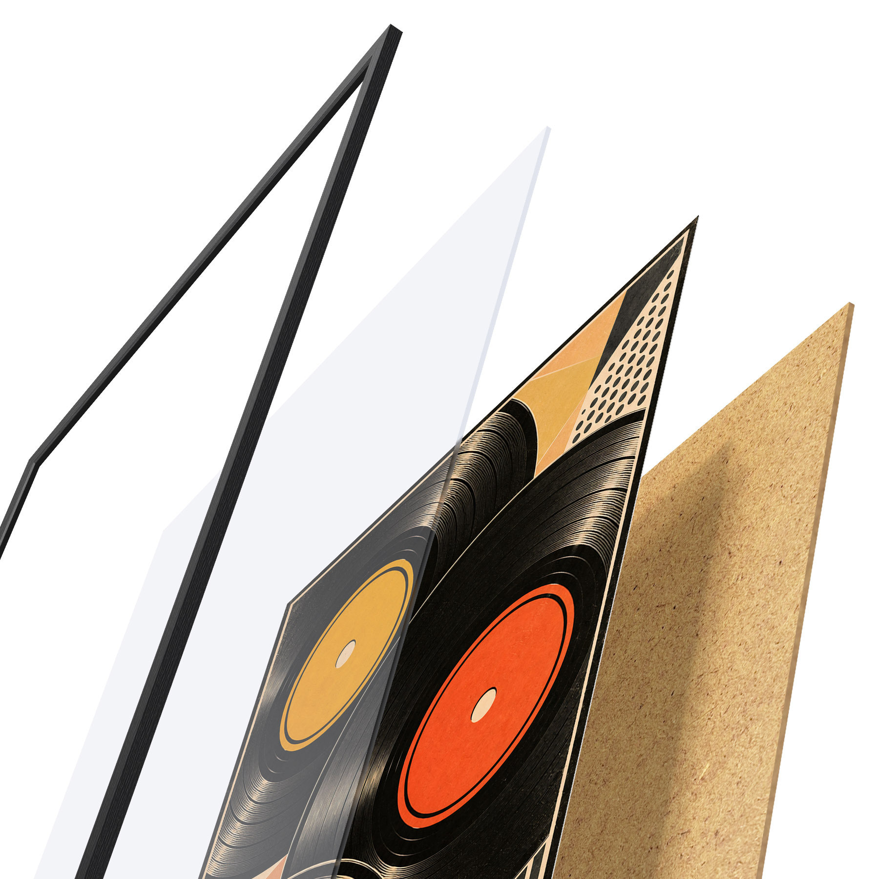 Poster Dischi in vinile colorati in armonia f50923